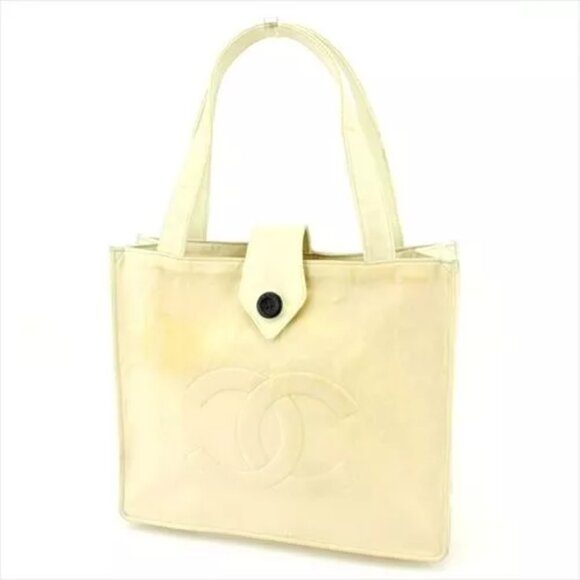 Chanel Tote bag COCO Beige Nylon Woman Authentic Used - Picture 1 of 6
